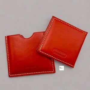 Coach Red Leather Heart-Shaped Photo Frame Holder
